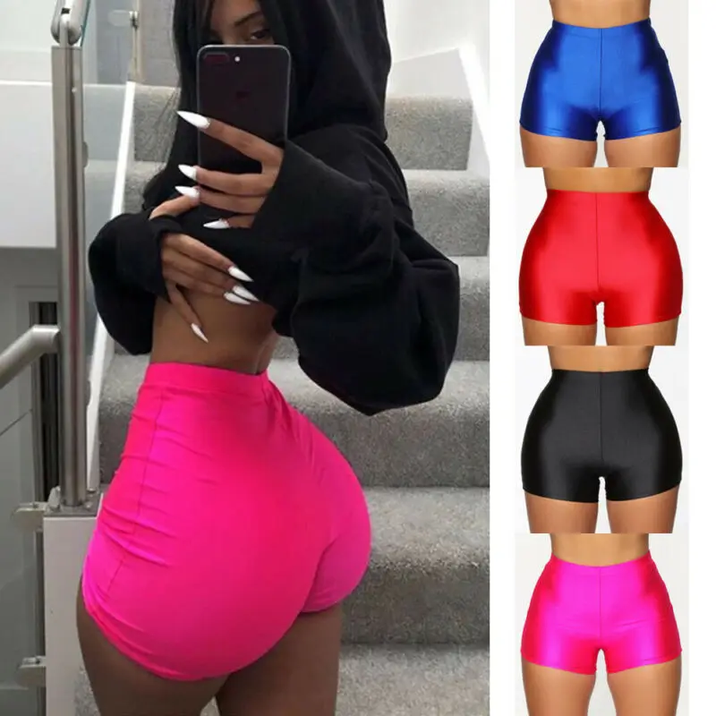 

Womens Stretch Biker Bike Shorts Workout Spandex Short Mini Shorts High Waist Gym Short Trousers