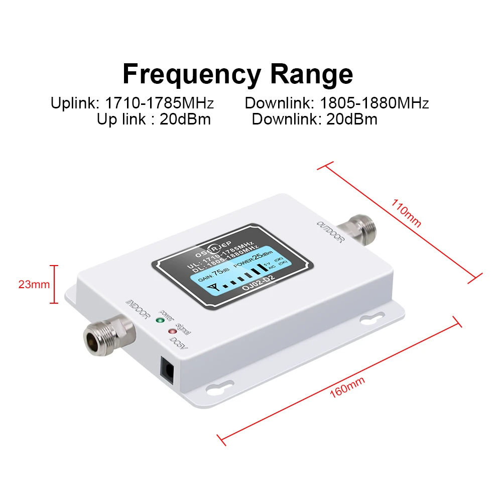 GSM LTE 1800 ЖК 70 дБ 2g 4g повторитель сигнала для сотового телефона DCS МГц Мобильный