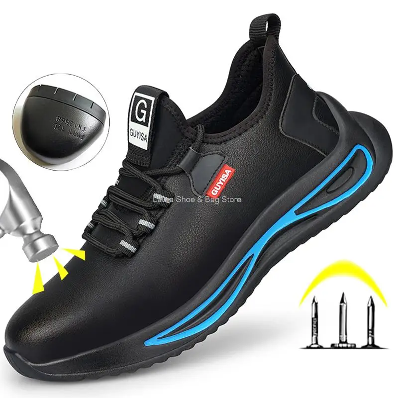 

2021 New Men Safety Shoes Fashion Steel Toe Puncture Proof Work Shoes Male Anti-slip Indesturctible Footwear Industrial Shoes