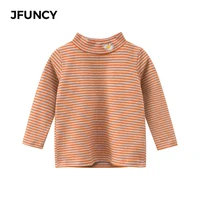 jfuncy 2021 spring autumn cotton boys long sleeve t shirt stripe splicing tops daisy print t shirts comfortable boy baby clothes
