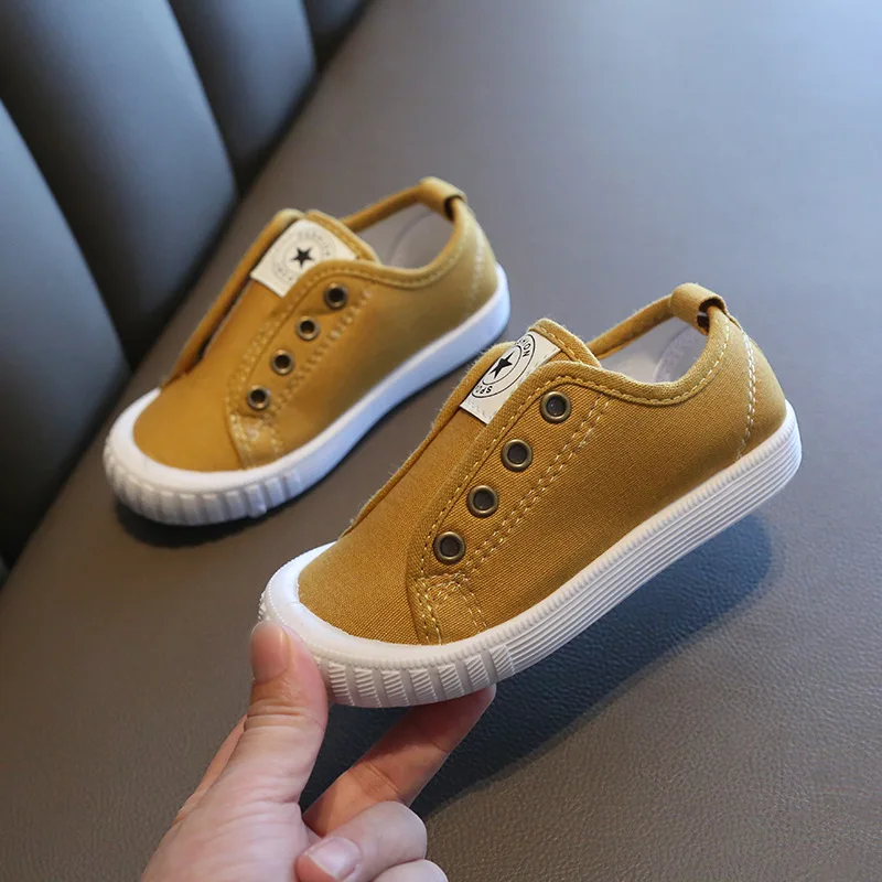 Кеды детские без шнуровки Классические мягкие холщовые кроссовки Повседневная