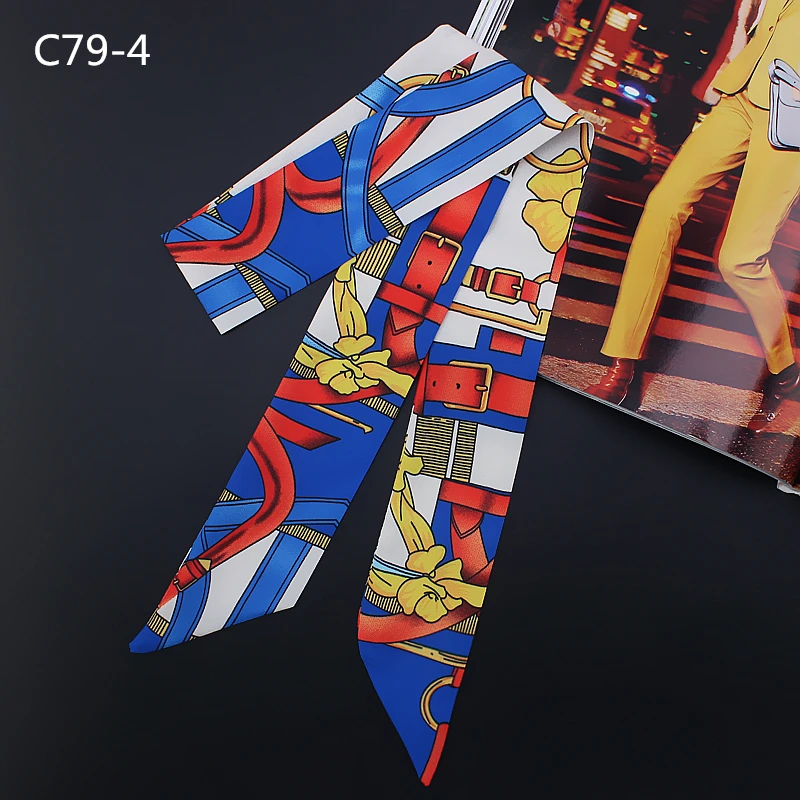 Новинка 2020 женский шарф для сумок шелковые узкие женские шарфы шеи модные волос с