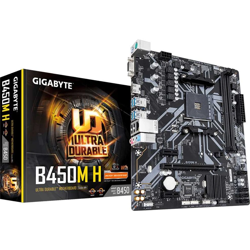 Материнская плата GIGABYTE B450M H SocketAM4 AMD B450 mATX Ret|Материнские платы| |