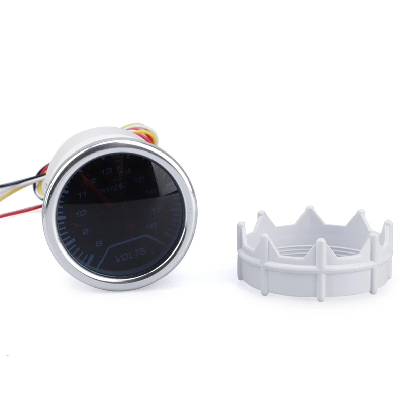 

CNSPEED 2Inch 52Mm Automobile Voltmeter 8-18V White LED Adjustable Voltmeter Meters Auto Car Gauge/Car Meter