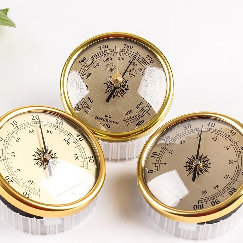 

2.84" Round Atmospheric Pressure Gauge Cigar Humidor Hygrometer Thermometer Set Fishing Barometer 3-in-1 Weather Station
