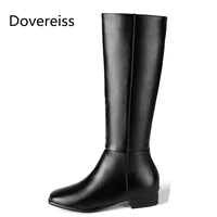 winter for woman new fashion sexy round toe shoes pure color white zipper consice knee high boots 34 45