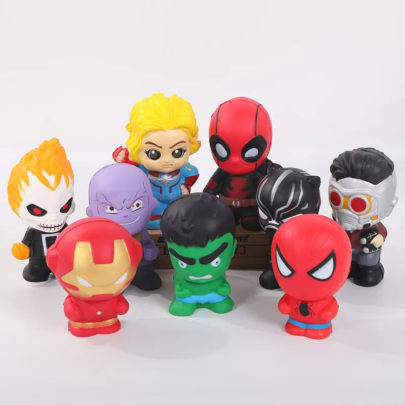 Marvel DC супер герой Сжимаемый медленно поднимающийся Железный человек Человек-паук танос игрушка-давилка Jumbo сжимает стресс облегчение игрушки для детей