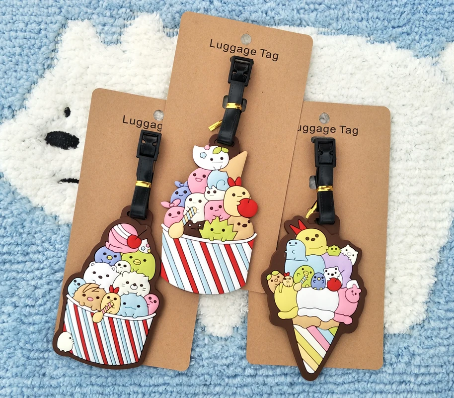 

Бирка для багажа COSANER Sumikko gurashi, бирка для багажа в стиле аниме с мороженым, портативная бирка для путешествий, бирки для багажа