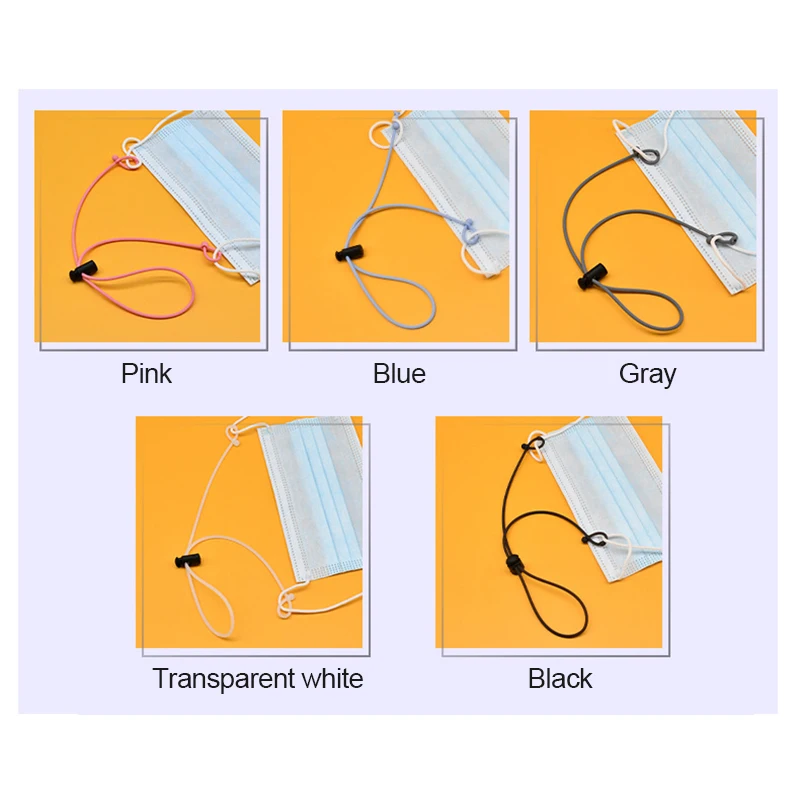 

5PCS Mask Hanging Rope Face Shield Lanyard Holder Adjustable Traceless Ear Strap Hook Outdoor Convenient Mask Accessories