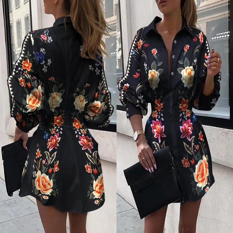 

Printed Shirt Skirt Fashion Waist Dress New Women's Clothing Dresses Length Sleeve Style Sleeve Length(cm) Pattern Type Material
