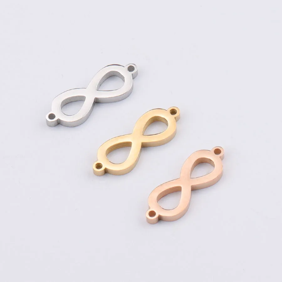 

Stainless Steel Infinity Charm 2 Hole Connector For Bracelet Making Mirror Polished Wholesale 20pcs