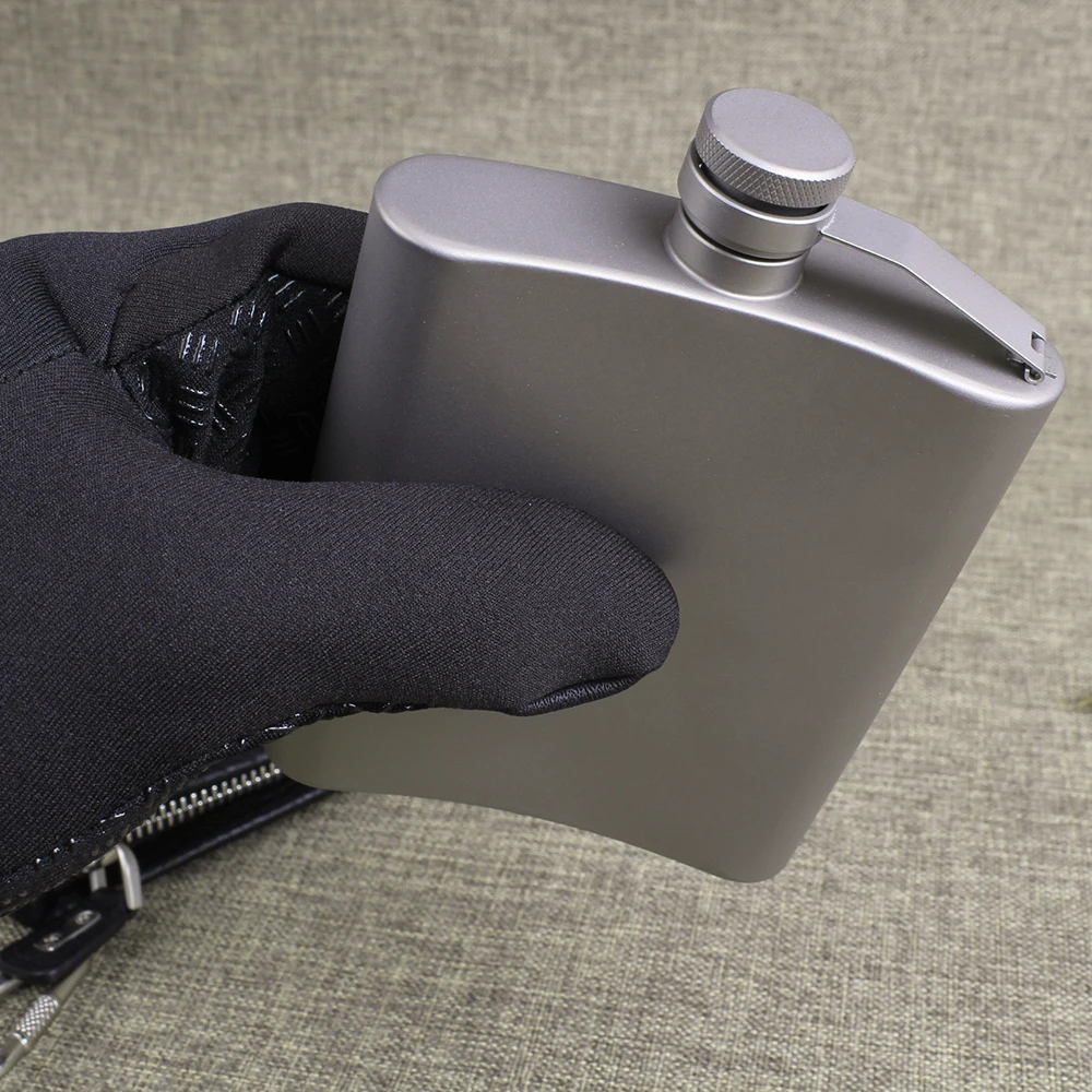200 мл титановая фляга для спирта вина ликера ультра светильник плоская кемпинга
