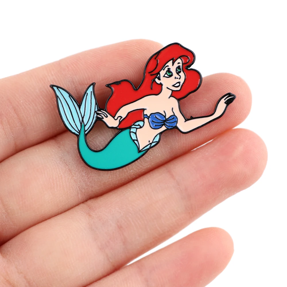 LT1200 Милая эмалированная шпилька с рисунком русалки Шпилька для лацкана