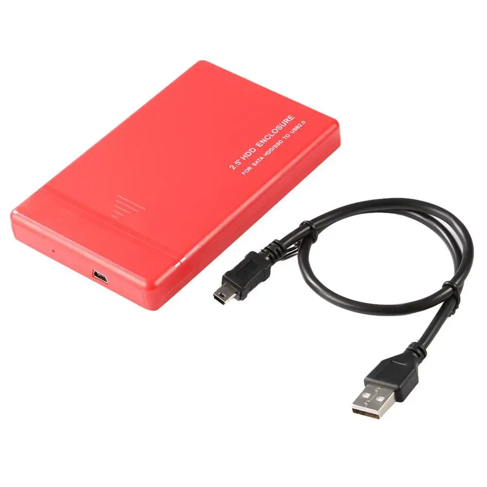 2,5 дюймов USB 2,0 SATA коробка для жесткого диска компьютера Корпус для внешнего жесткого диска Инструменты привод Поддержка 3 ТБ для ноутбука/Тетрадь - Цвет: RED