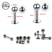2pcs unique 18g g23 solid titanium internally threaded lip ring labret ear tragus cartilage earrings morne rings body jewelry