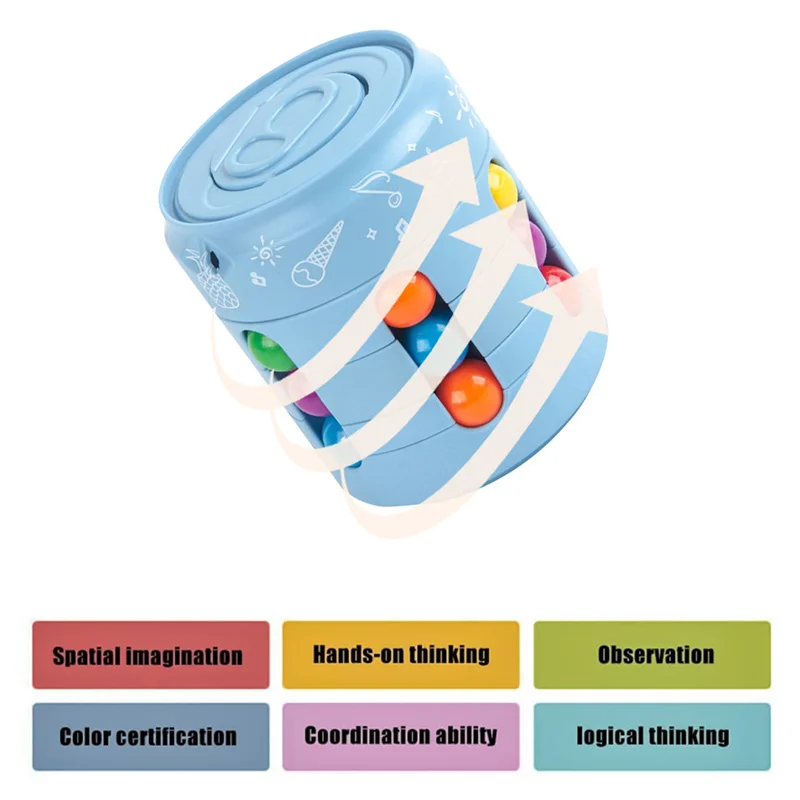 

Magic Bean Rotating Cube Toy Colorful Creative Cube Development Learning Finger Spinning Relieves Stress Decompression Tool