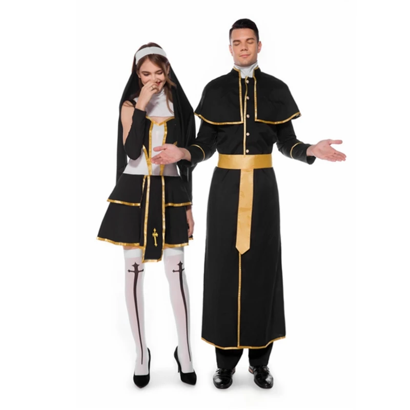 2019 Новый церковный мать богиня nuns костюм священника Хэллоуин костюмы для