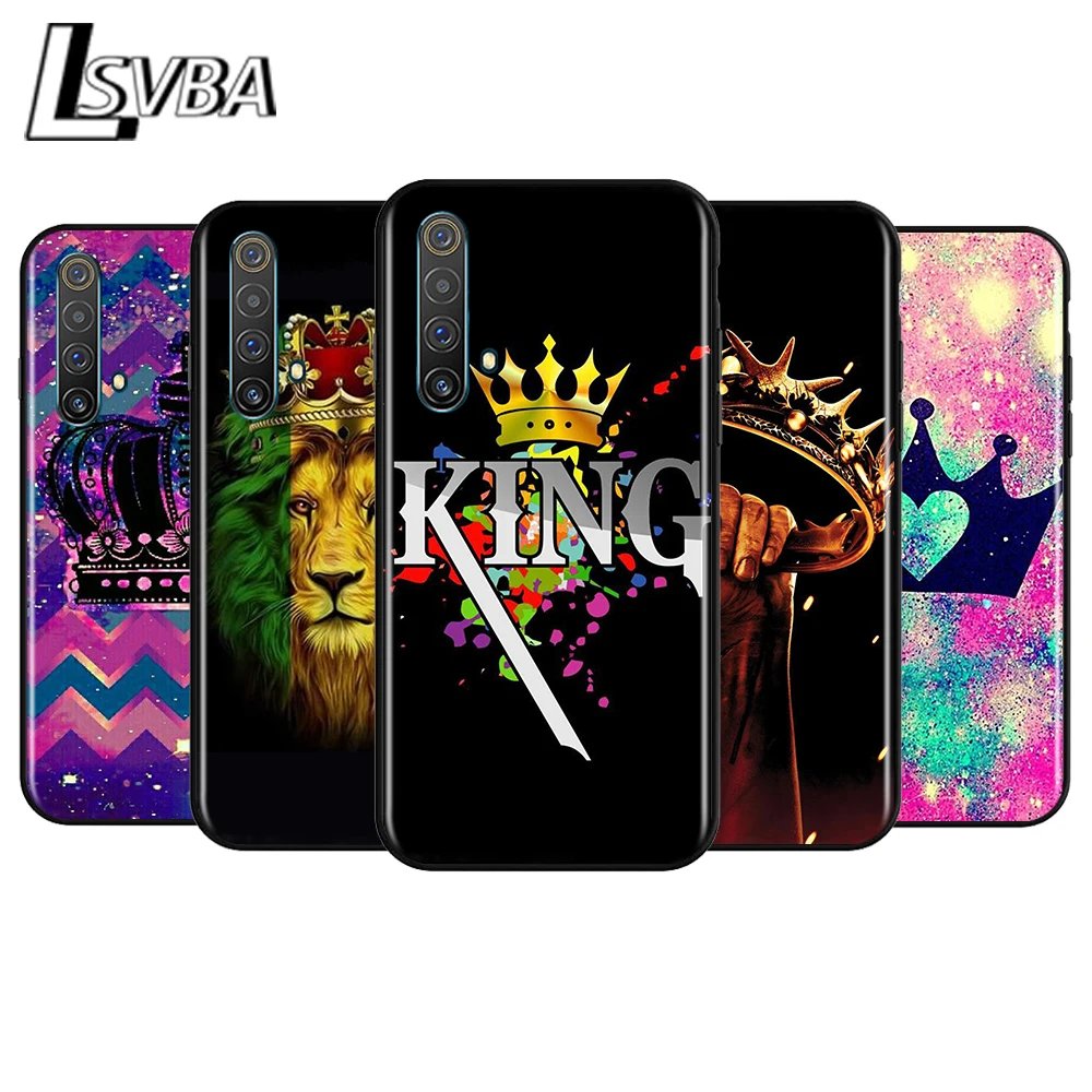 

Queen King Crown Princess Shockproof Cover for OPPO Realme7 7i 6 5 3 2 Pro C1 C2 Black Phone Case Shell Soft Fundas Coque Capa
