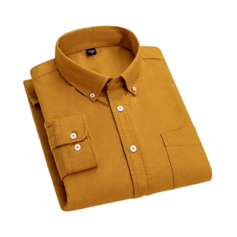 

Рубашка мужская из ткани Оксфорд с длинным рукавом, однотонная Повседневная приталенная, смокинг для свадьбы и вечевечерние НКИ, белая, 100% хлопок