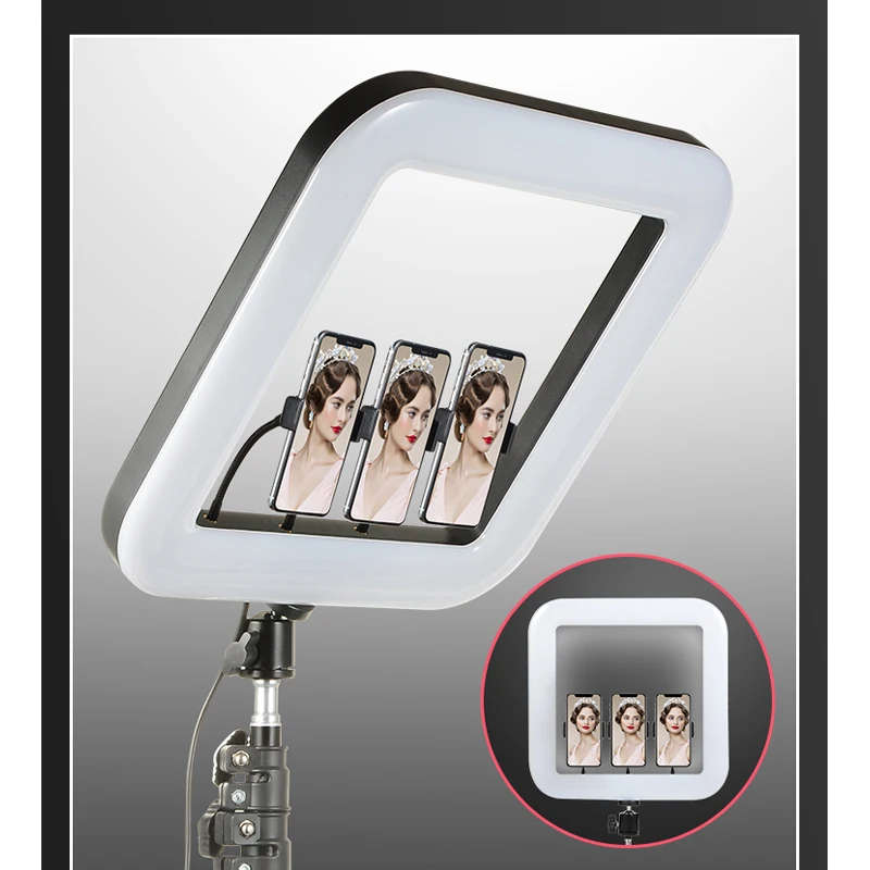 Кольцевой светильник 14 дюймов светодиодный с регулируемой яркостью для селфи