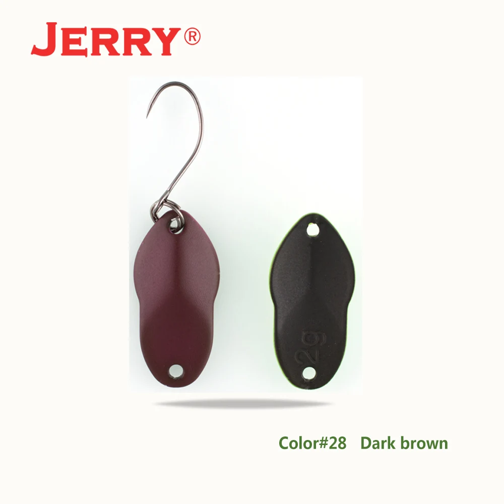 Dark brown Jerry 2 г 3 г микро рыболовные приманки сверхлегкие латунные металлические жесткие приманки один крючок пресноводная зона форель Щука окунь ложка безделушка pesca - Цвет: Dark brown