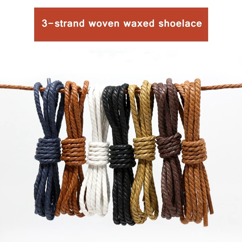 

1Pair Shoelce Casual Leather Shoelaces Waxed Round shoe laces Shoestring Martin Boots Sport Shoes Cord Ropes 60/90/120/150CM P-4
