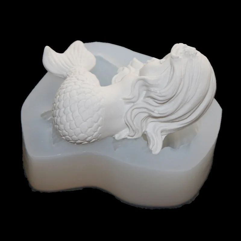 Aomily Красивая 3D Русалка помадка силиконовая форма для свеч Сахар ремесло Мыло