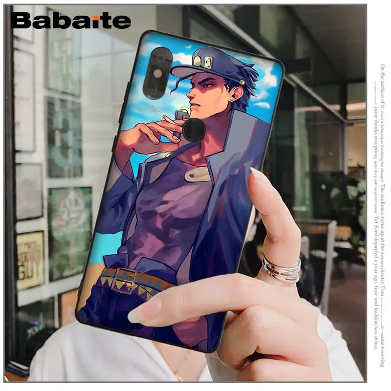 Babaite JoJo's Bizarre Adventure Black Soft Shell Phone Cover for Redmi5 5 plus 6 6Pro 6A Note 5 Xiaomi Mi 6 8 8 SE Note 3