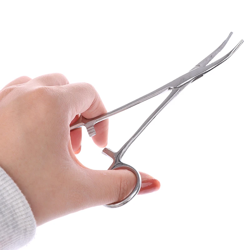

Hemostatic Clamp Forceps Straight & Curved Tweezers Medical Surgical Serrated