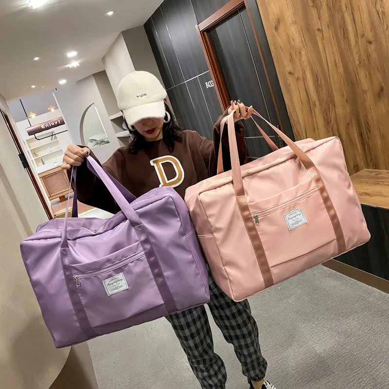 

Large Capacity Travel Bag Nylon Waterproof Fitness Clothing Shoulder Bag For Women Yoga Training Sport Bags Daily Handbag 2021