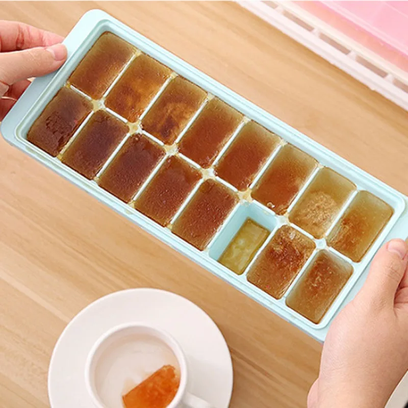 

Ice Cube Tray 16 Cubes Ice Cube Maker Mold With Lids For Ice Cream Party Whiskey Cocktail Cold Drink Ice Tray Cube Storage