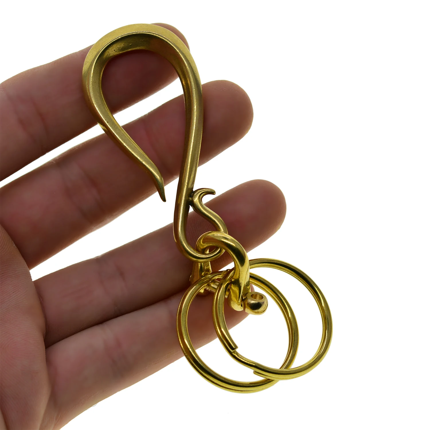Тонкая ручная работа латунь японский крючок S крюк со скобой ремень зажим Брелок