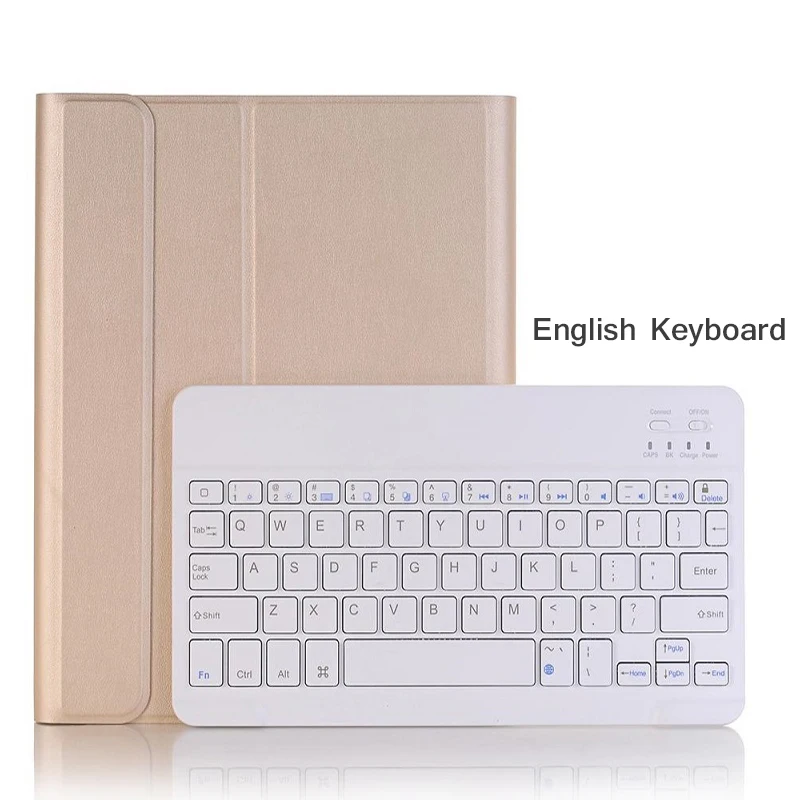 English Golden Русский Испанский чехол для iPad 10,2 чехол с клавиатурой Bluetooth A2197 A2198 A2200 для iPad 7-го поколения Чехол для клавиатуры - Цвет: English Golden