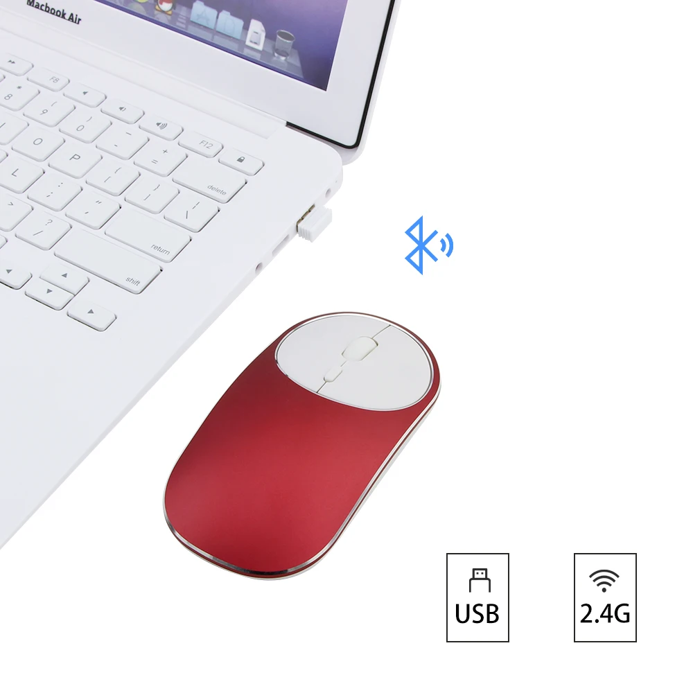 Bluetooth 4 0 + 2 Ghz Беспроводная Двухрежимная мышь 1600DPI эргономичная оптическая
