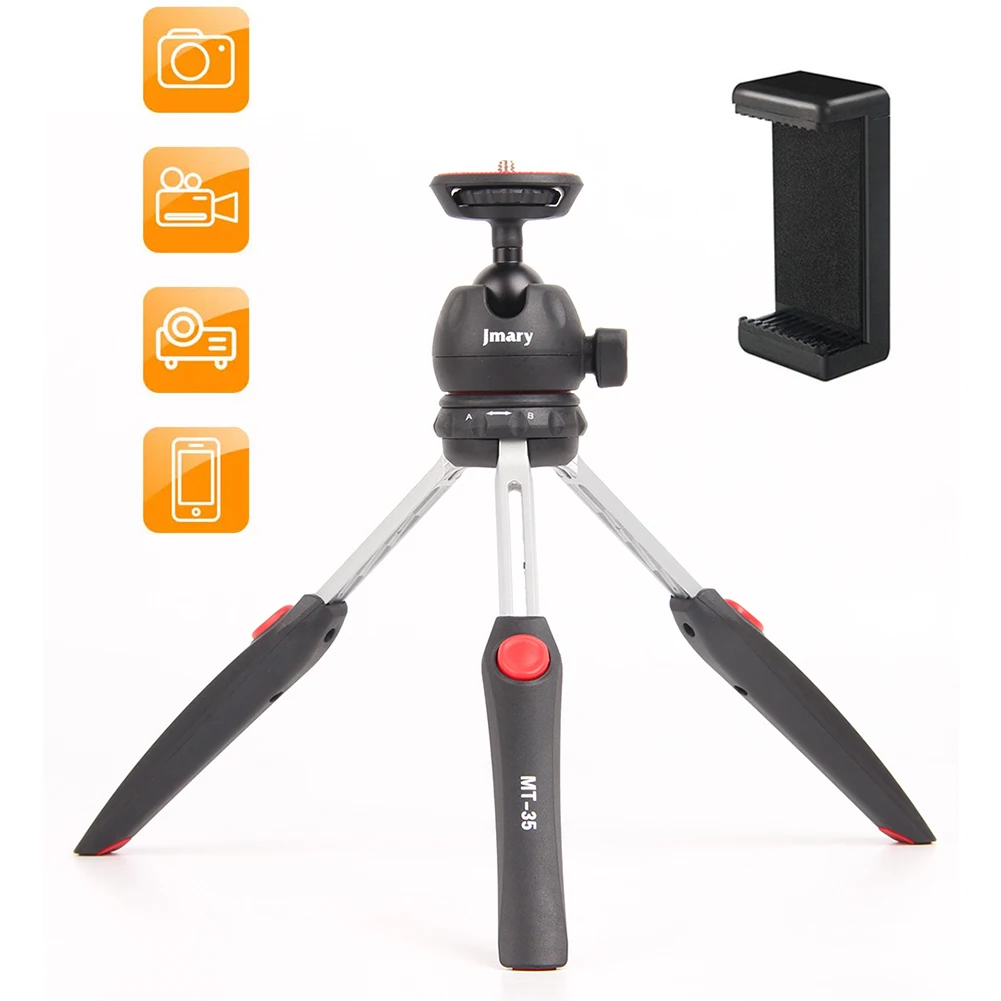 

For Jmary MT-35 Convenient Telescopic Mini Tripod With Mobile E-clip Convenient Retractable Tripod Camera Equipment Accessories