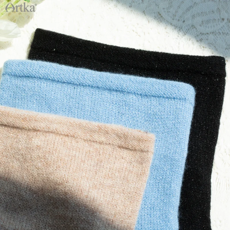 Женский трикотажный шерстяной свитер ARTKA разноцветный элегантный Мягкий из