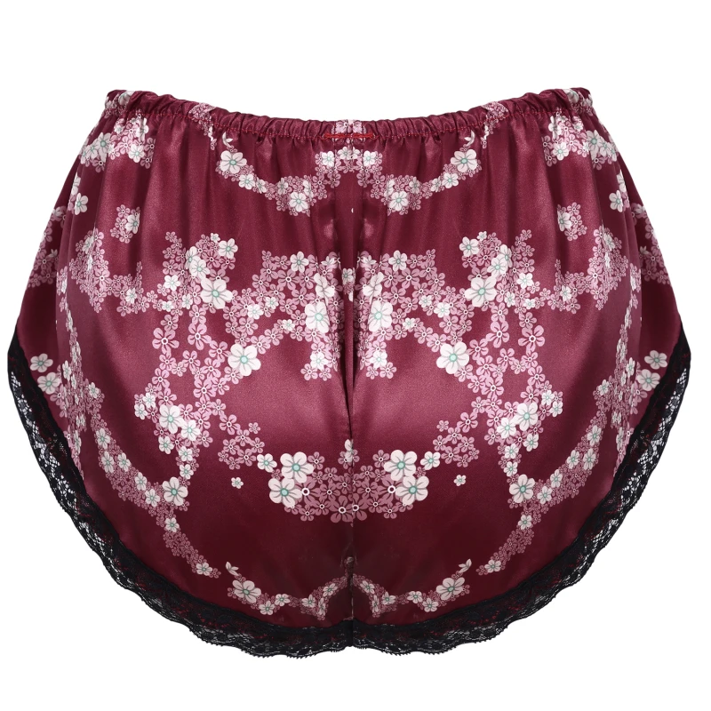 

Women's Fashion Sleepwear Suit Sexy Flower Print Pajamas Sets Lace Trim Bowknot Decor Lingerie Summer Ladies Homewear