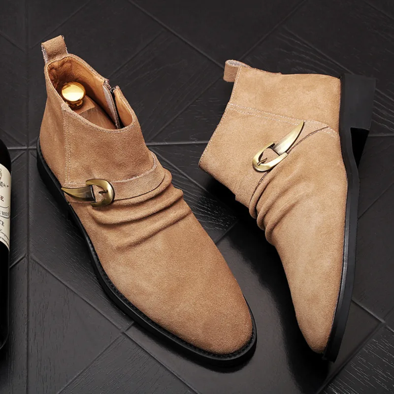 

Chelsea Boots Men Shoes New Men Boots Luxury Winter Boots Men Ankle Boots Male Dress Shoes Botas De Hombre Zipper Vintage Fall