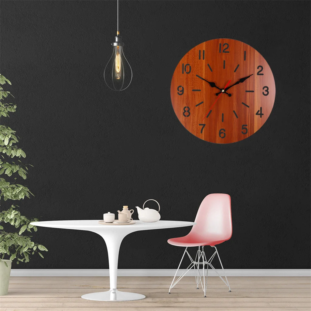 Настенные часы в стиле ретро 12 дюймов без тикания простые украшения для дома и