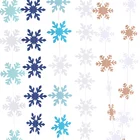 Рождественские снежинки украшения DIY подвесной кулон новый год зима День Рождения вечерние украшения искусственная Снежинка Бумажная гирлянда