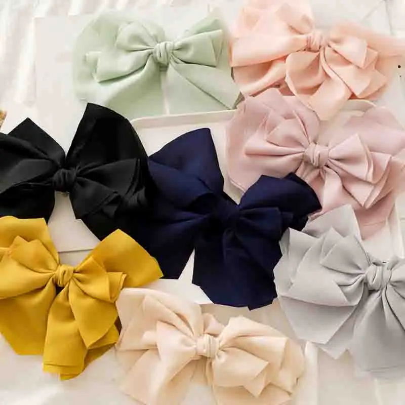 

Candy Color Large Bow Barrette Girls Chiffon Three Layers Hair Clip Sweet Korean Hairpins Women Hairgrip Girls Hair Accessories