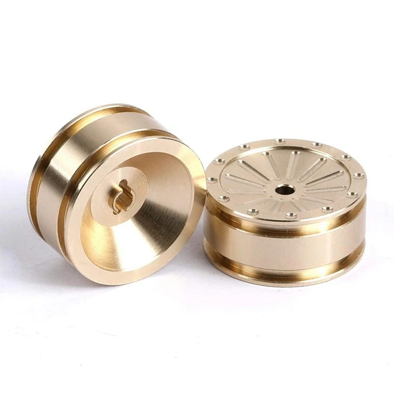 

2Pcs Brass Wheel Hub Counterweight Balance Weight for Axial SCX24 90081 1/24 RC Crawler Car Upgrade Parts Accessories