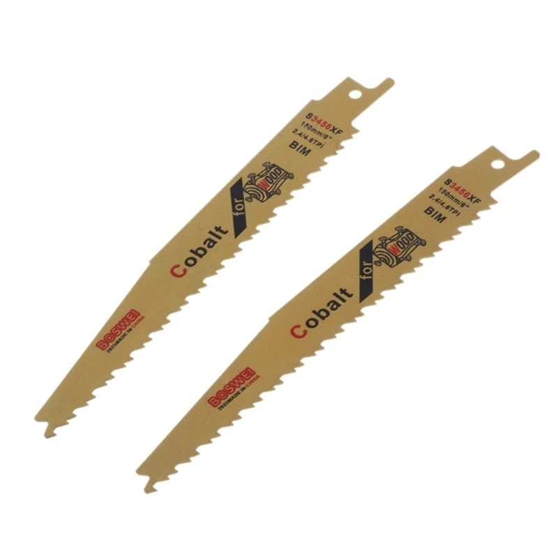 

2PCS Gold Reciprocating Sabre BIM Saw Blades for Cutting Metal Professional S3456XF Accessory Kit