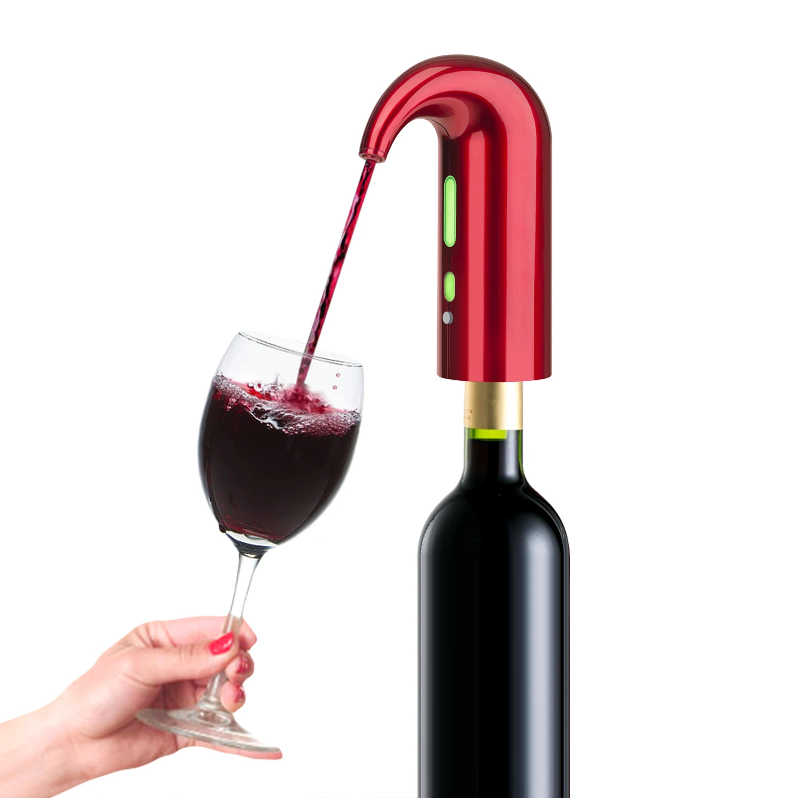 

Electric Wine Aerator Pourer One Key Operation Dual Pump Instant Automatic Wine Oxidizer Dispenser Rechargeable