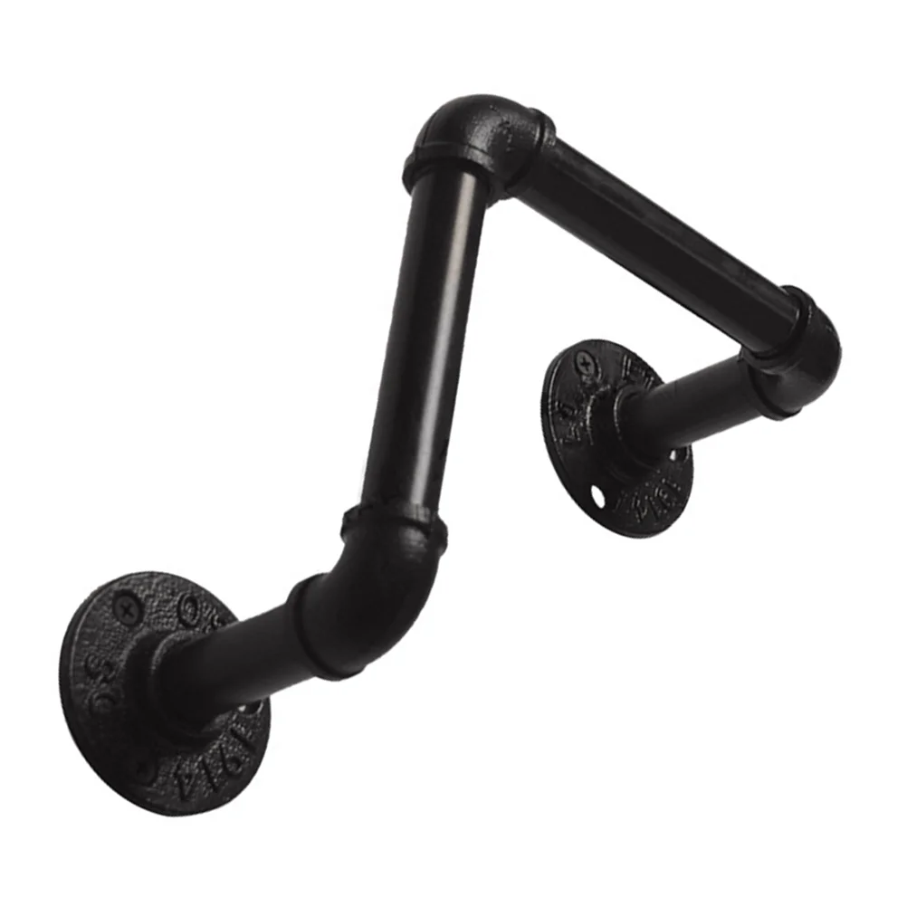 1Pc American Style Iron Craft Bracket Red Rack Pipe (Black) |
