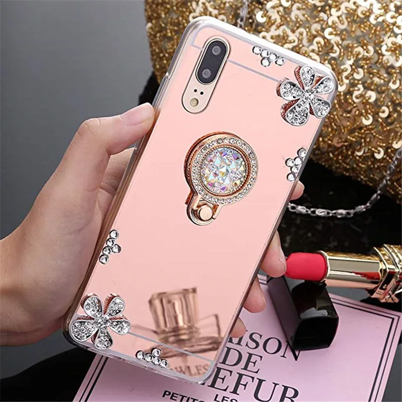 Huawei P20 зеркальный чехол на Coque huawei Lite 2019 блестящий силиконовый мягкий для телефона