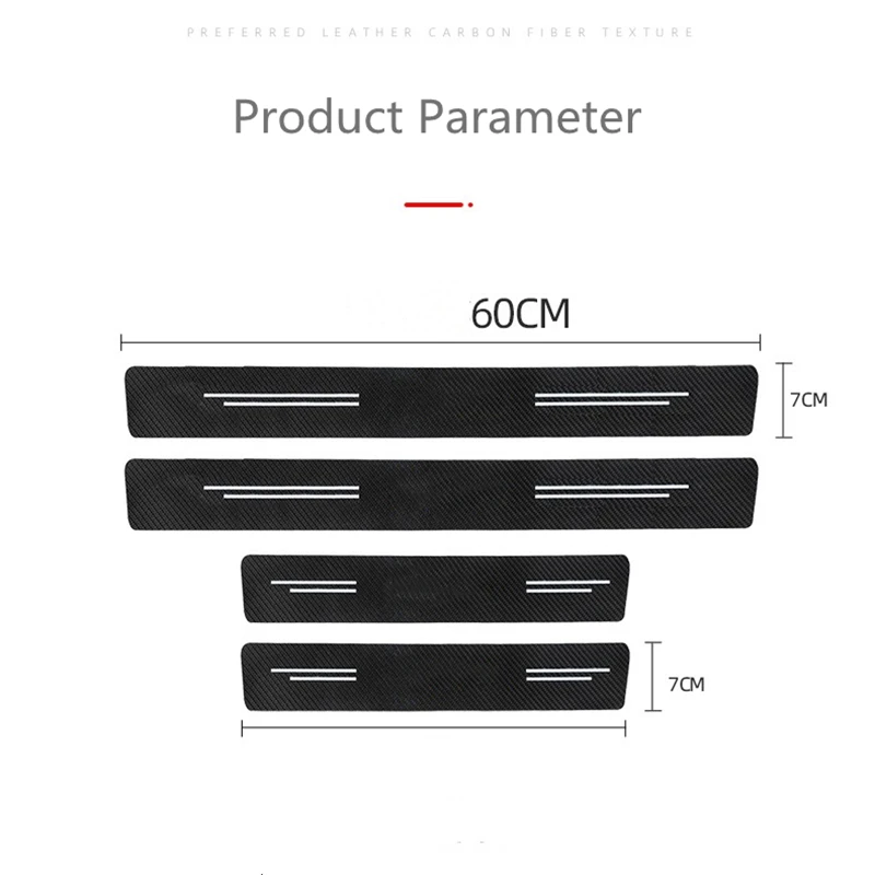 4 шт. автомобильные наклейки на порог из углеродного волокна для Mazda 3 6 2 CX5 CX3 CX9 Miata