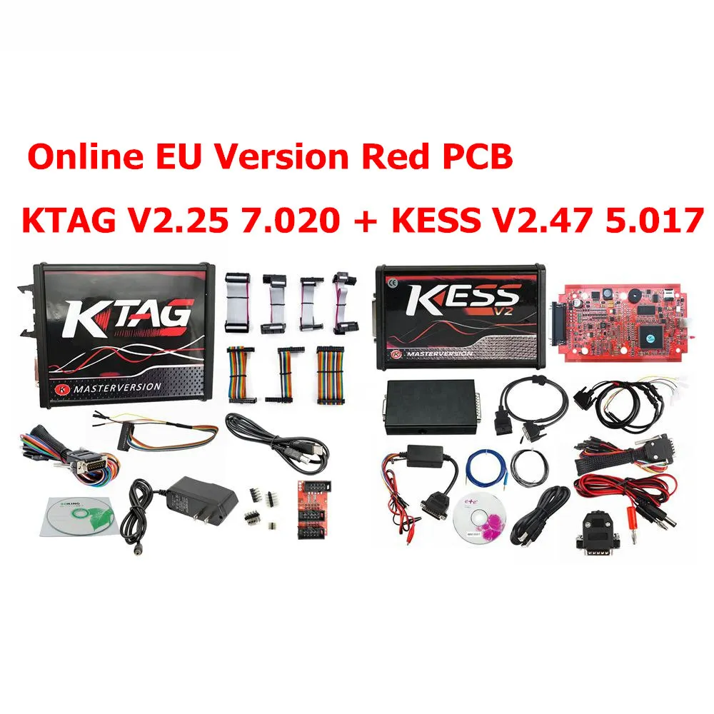 KESS ADD KTAG Высокое качество V2.47 онлайн ЕС красный KESS V2 5,017 полный мастер OBD2 менеджер Тюнинг KESS V5.017 может поддерживать автомобили/грузовики/тракторы/велосипед - Цвет: KESS ADD KTAG