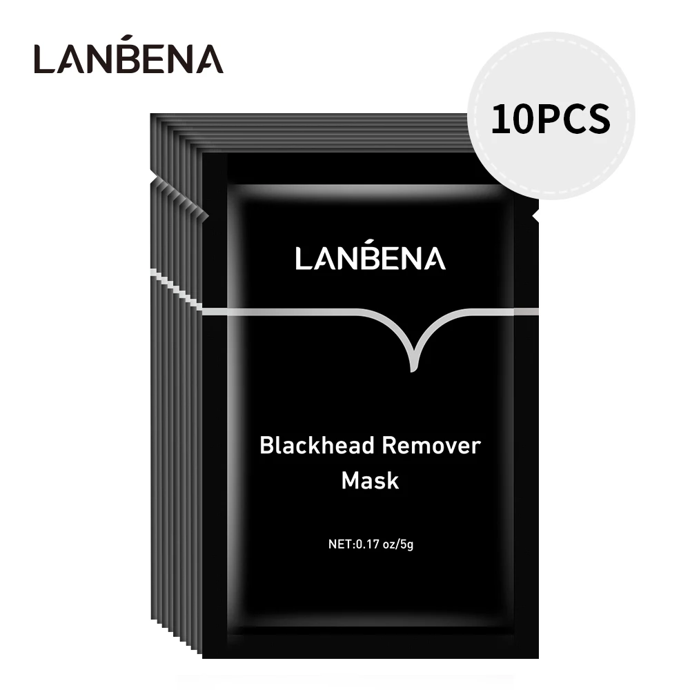 

LANBENA 10pcs Blackhead Remover Chin Nose Mask Painless Black Mask Charcoal Peel Off Mask Face Acne Treatment Control Skin Care