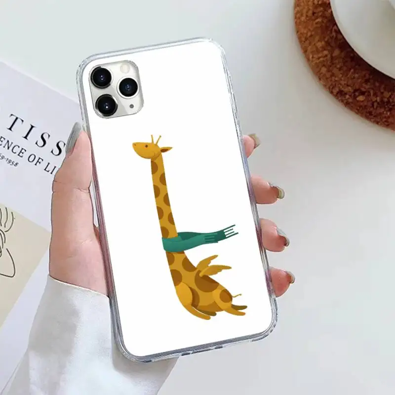 

Cute Cartoon Giraffe Phone Case For iphone 12 5 5s 5c se 6 6s 7 8 plus x xs xr 11 pro max mini